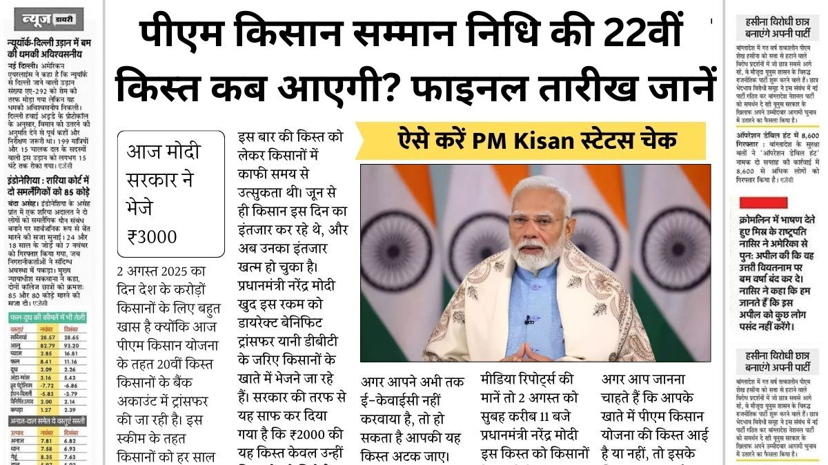 PM Kisan 22nd Kist